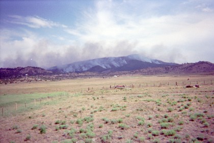 Smoke coming from hills not far away