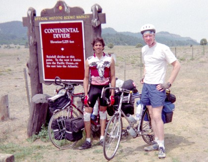 Adam and Alan (on right) in front of Continental Divide sign