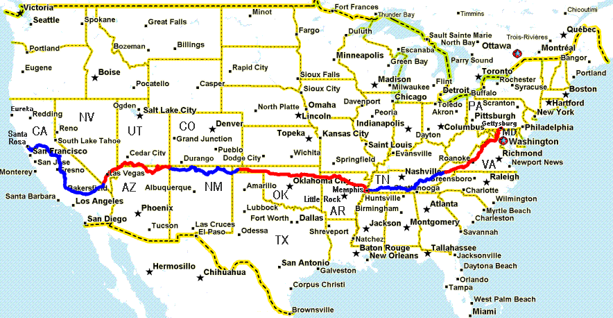 Cross country bike sales routes