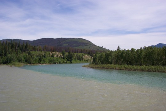Confluence of two rivers