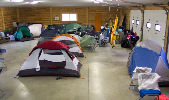 Camping in the 'pavillion' at Cardston