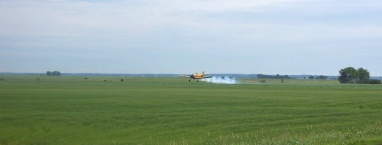 Plane crop-dusting