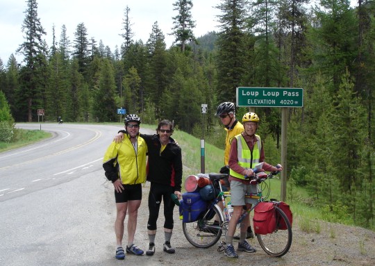 Wes, Brendan, me, and RonP at top of Loup Loup Pass