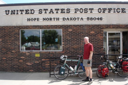 Me standing in front of Hope ND post office
