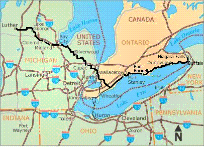 Lake Erie Connector map