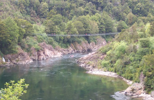 Swinging bridge across the Buller River