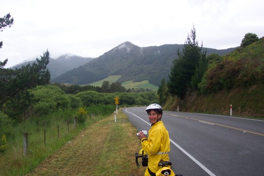 Road scene with Sue in foreground