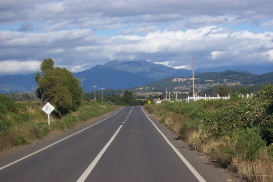 Road with mountain in the distance