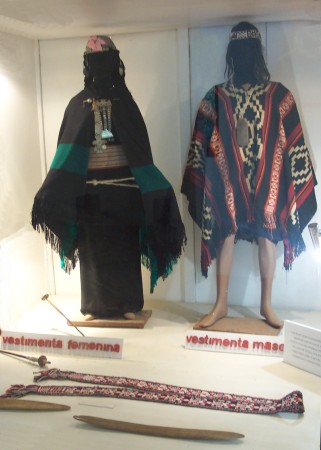 Typical Mapuche clothing in the Mapuche Museum