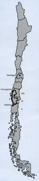 Map of regions of Chile