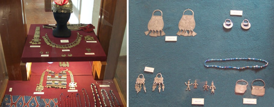 Jewelry display in the Mapuche Museum