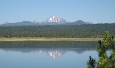 Reflection of Mount Lassen in the lake