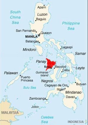 Map of Philippine Islands with Panay Island highlighted
