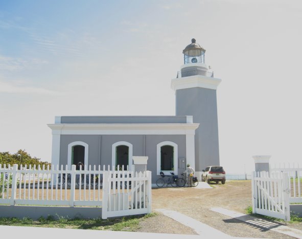 Cabo Rojo lighthouse with bikes in front