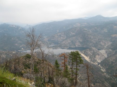 View of dam and lake